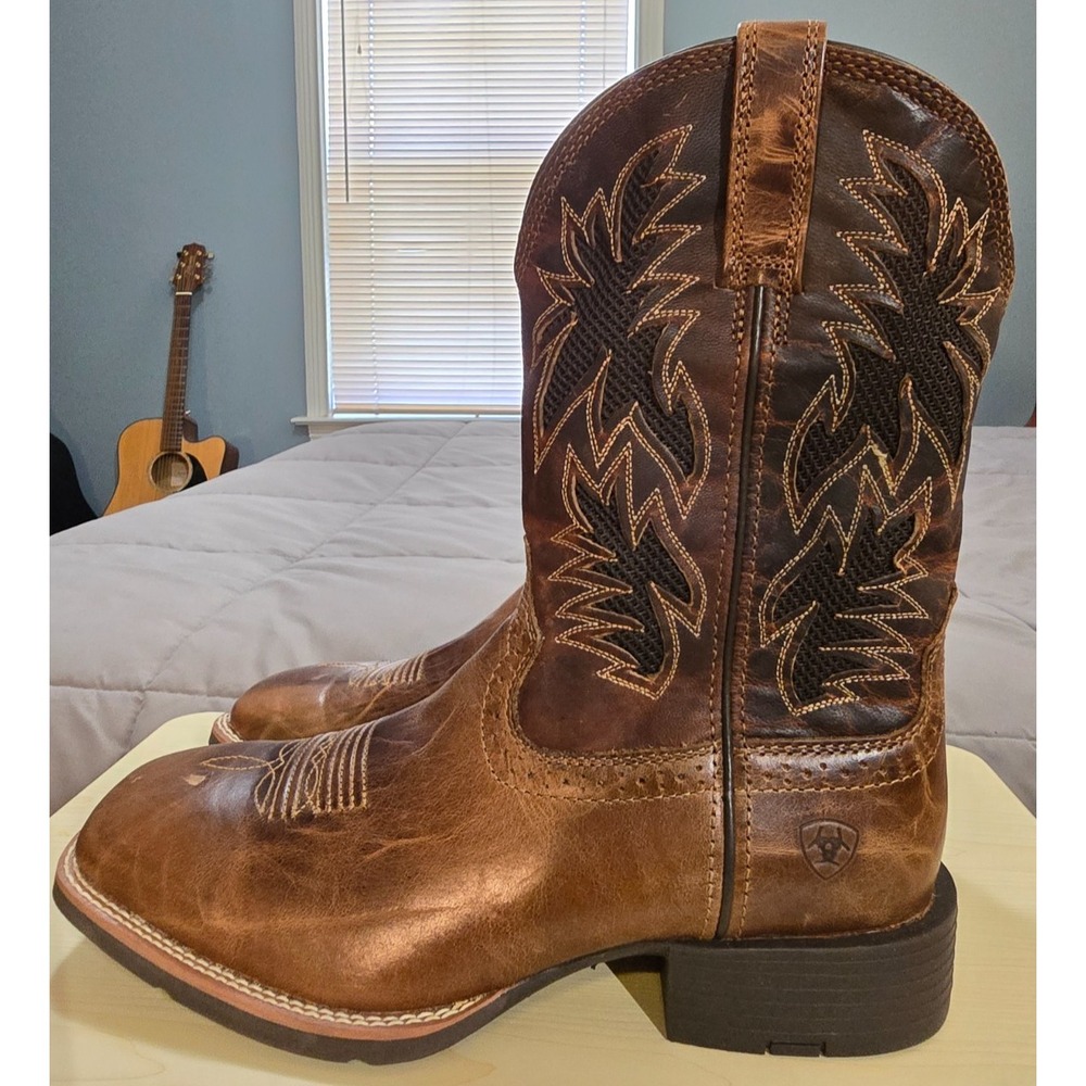 Ariat® (Men's 10.5 WIDE) Sport Cool VentTEK™ Cowboy Boot, Dark/2-Tone Tan - $220 - Picture 5 of 12